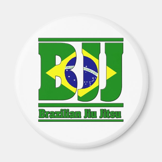 BJJ Brazilian Jiu Jitsu Flagga MMA Magnet (Framsidan)