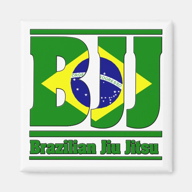 BJJ Brazilian Jiu Jitsu Flagga MMA Magnet (Framsidan)