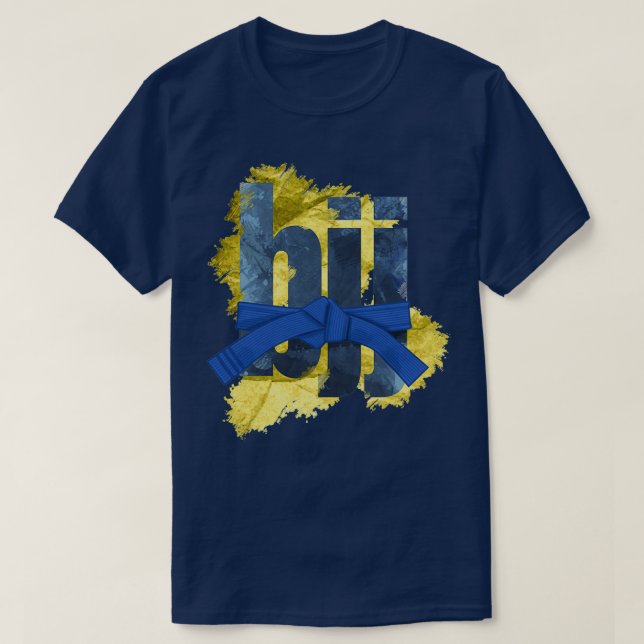 Bjj Brazilian Jiujitsu Blue bälte Long 1 T Shirt (Design framsida)