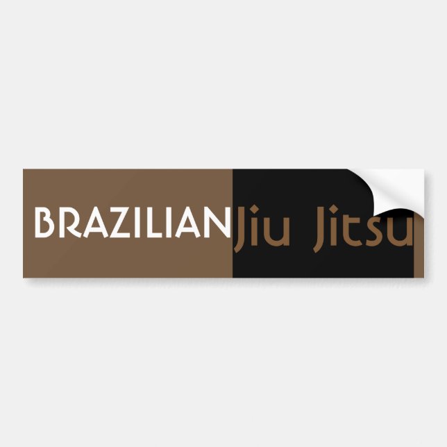 BJJ Brown Bälte Bumper Sticker Bildekal (Framsidan)