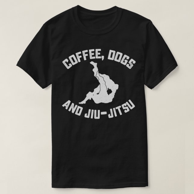 Bjj Funny Coffee Dogs Jiu Jitsu T Shirt (Design framsida)