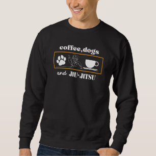 BJJ Funny Coffee Hundar och Jiu Jitsu Lång Ärmad Tröja