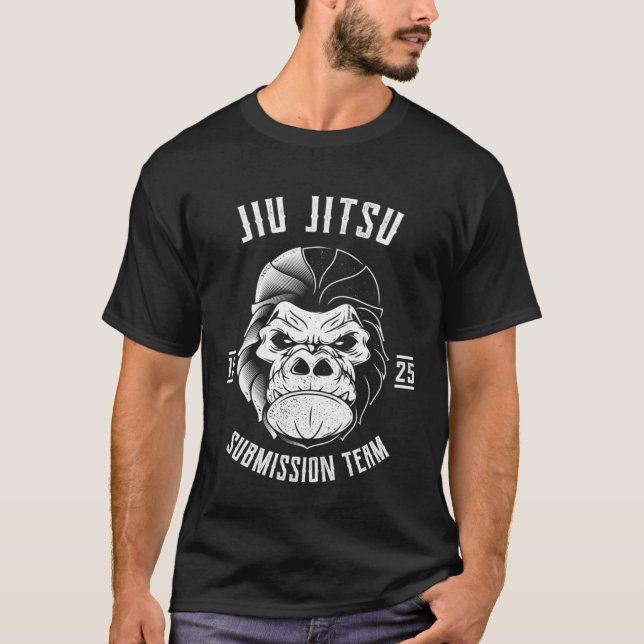 BJJ Gorilla  Brazilian Jiu Jitsu and Grappling  1 T Shirt (Framsida)