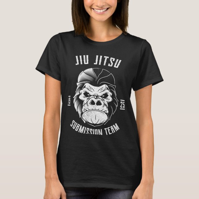 BJJ Gorilla Brazilian Jiu Jitsu och Grappling 1 T Shirt (Framsida)