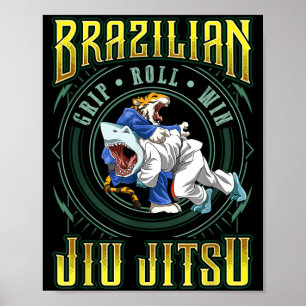 BJJ Grip Roll-vinst - Grappling Jiu Jitsu-haj Poster
