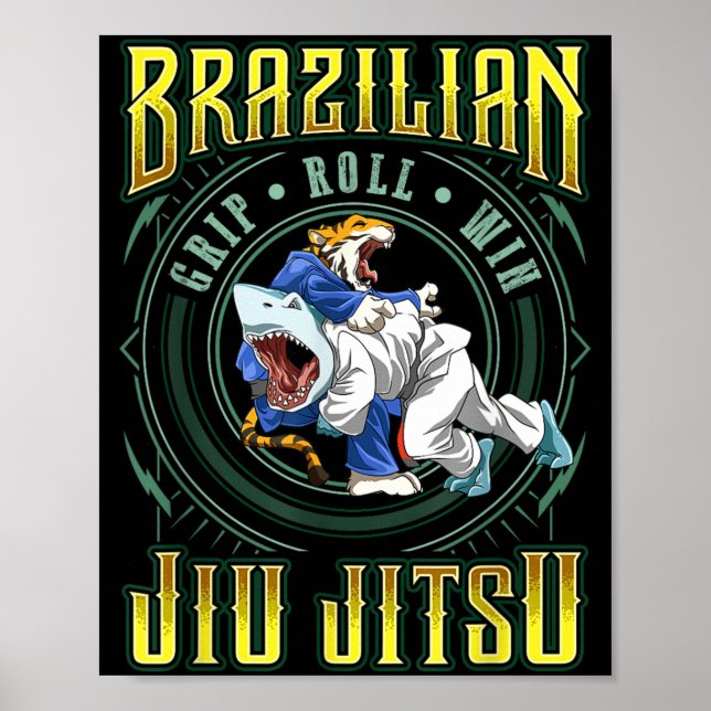 BJJ Grip Roll-vinst - Grappling Jiu Jitsu-haj Poster (Framsidan)