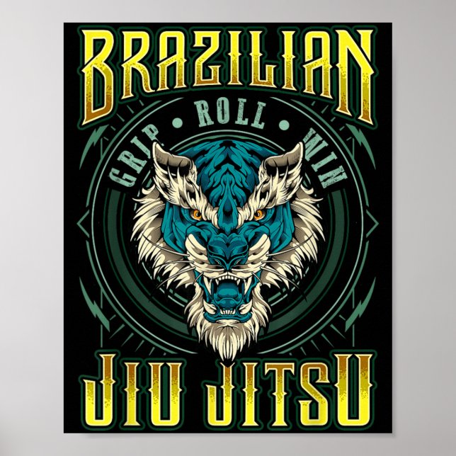 BJJ Grip Roll-vinst - Grappling Jiu Jitsu Tiger He Poster (Framsidan)