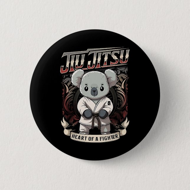 Bjj Heart Of A Fighter - Jiu Jitsu Byby Koala  Knapp (Framsida)