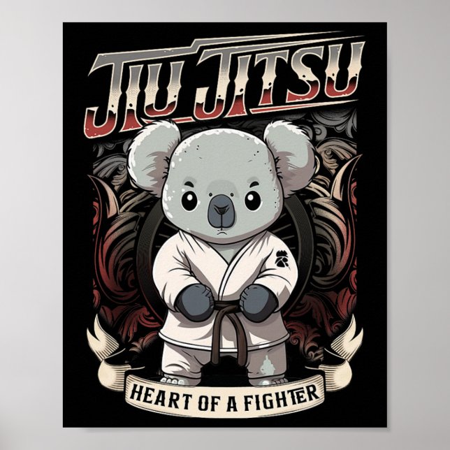 Bjj Heart Of A Fighter - Jiu Jitsu Byby Koala  Poster (Framsidan)
