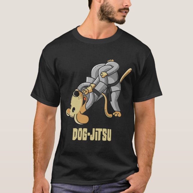 BJJ Hund Brazilian Jiu Jitsu T Shirt (Framsida)