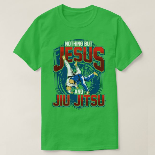 BJJ inget annat än Jesus och Jiu Jitsu Jiu Jitsu T Shirt (Design framsida)