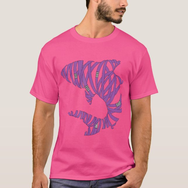 Bjj Jiu Jitsu Bälte Shark - Lila Bälte T Shirt (Framsida)