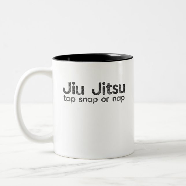 BJJ Jiu Jitsu Brasilien Martial Arts Tap Snap elle Två-Tonad Mugg (Vänster)