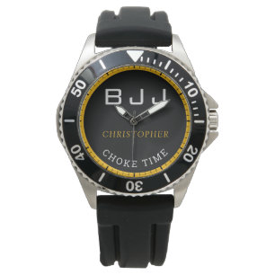 BJJ Jiu Jitsu Personlig Choke Time Black Manar Armbandsur
