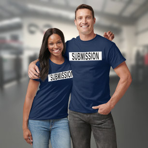 BJJ Jiu Jitsu Submission Blue and White T Shirt