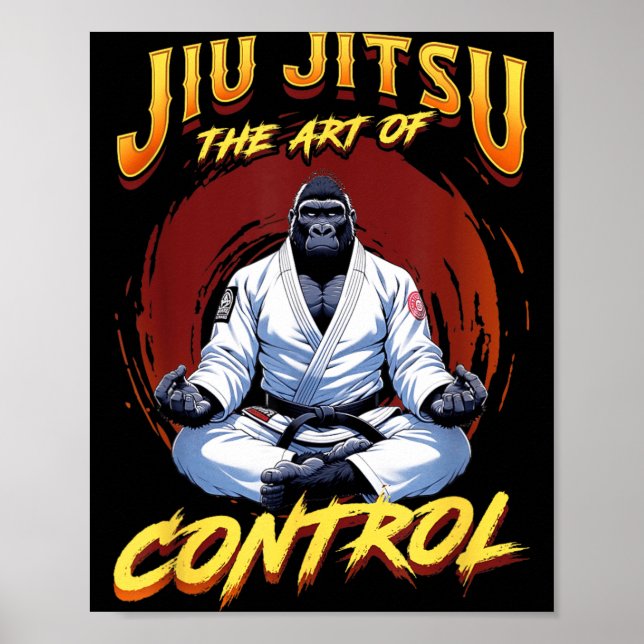 BJJ Konsten att Kontrollera - Stor Grappling Jiu J Poster (Framsidan)