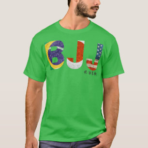 BJJ med Brasilien, Japan och USA, Flagga T Shirt