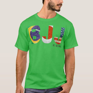 BJJ med Brasilien, Japan och USA, Flagga T Shirt