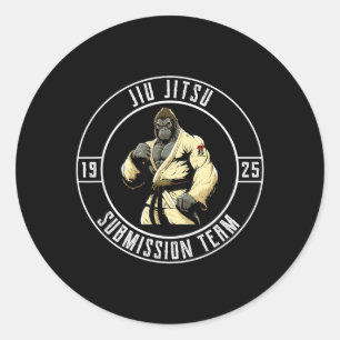 BJJ MMA Gorilla - Roligt brasilianskt jiu jitsu Runt Klistermärke