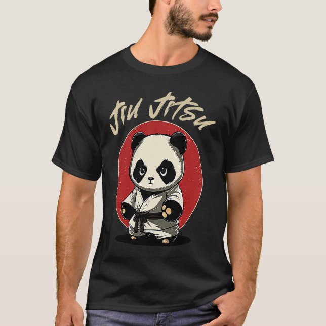 BJJ MMA Panda   Brazilian Jiu Jitsu Grappling T Shirt (Framsida)