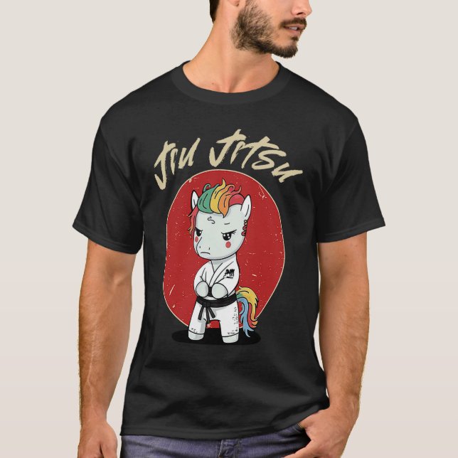 BJJ MMA Unicorn   Brazilian Jiu Jitsu Grappling T Shirt (Framsida)