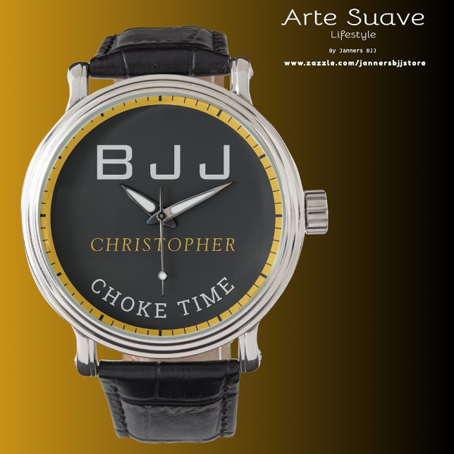 BJJ Personlig Black Choke Time Jiu Jitsu Armbandsur (BJJ Choke Time men's watch.)