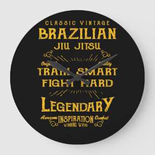 BJJ Tåg Smart Fight Hard Vintage Jiu Jitsu Stor Klocka