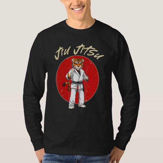 Bjj Tiger  Brasiliansk Jiu Jitsu Och Grappling T Shirt (Framsida)