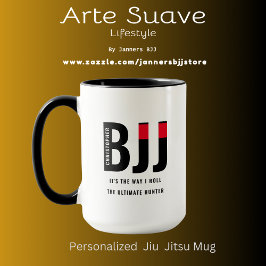 BJJ Way I Roll Add Your Name Jiu Jitsu Black Bälte Mugg