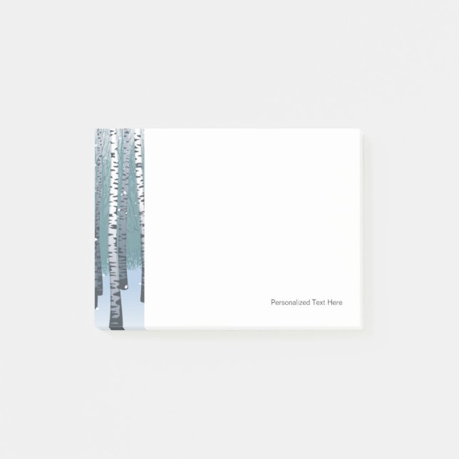 Björkar i vinterskogen post-it block (Framsida)