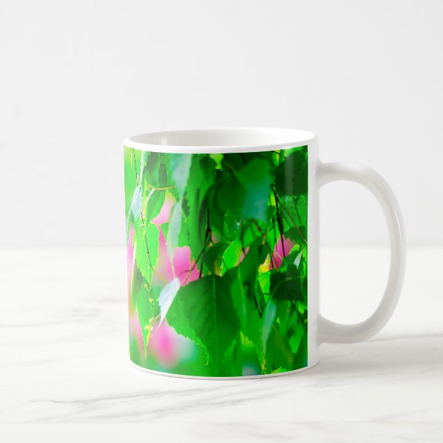 Björklöv tulpanblommor anpassningsbara kaffemugg (Höger)