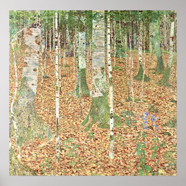 Björkskog av Gustav Klimt Poster (Framsidan)