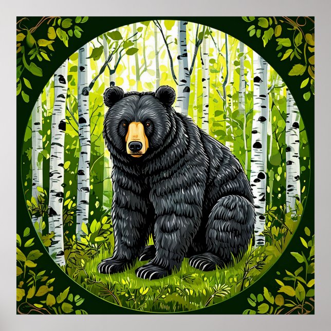 Björkskogens ro Svartbjörnens vildmark Poster (Framsidan)