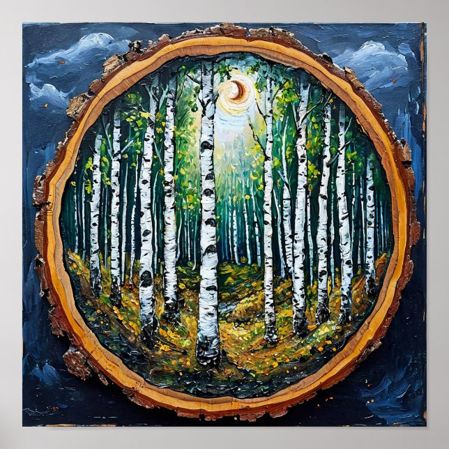 Björkskogs naturlandskap poster (Framsidan)