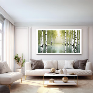 Björkträdstryck Modernt Naturplanscher Poster