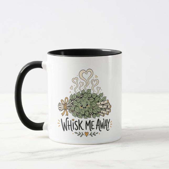 Björkvisp Bastu Älskare Present Kaffemugg (Vänster)