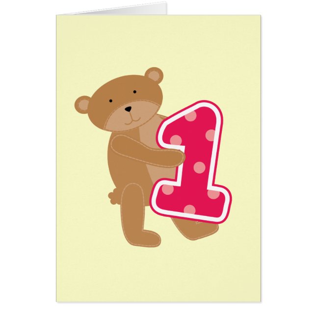 Björn 1:a födelsedag T-tröjor och gåvor Hälsningskort (Framsidan)