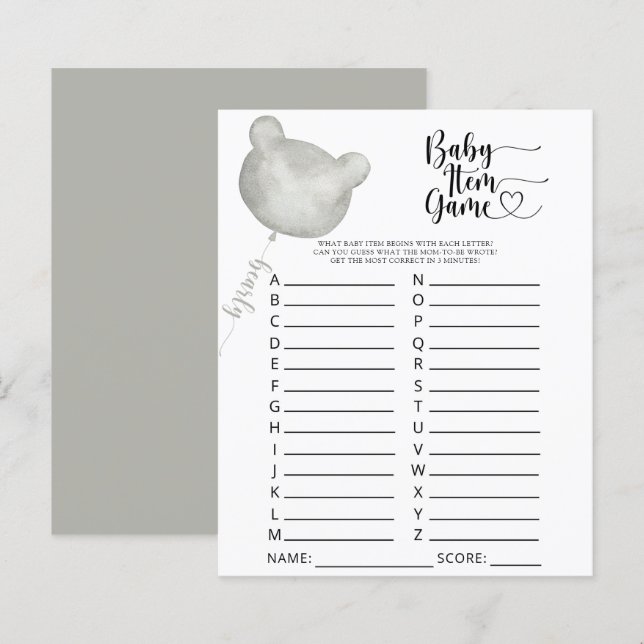 Björn Baby artikelspel. Barnstödsspel (Fram/baksida)