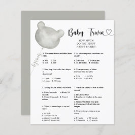 Björn Baby Fakta | Baby Shower Spel