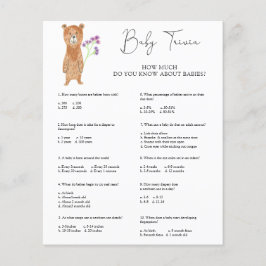 Björn Baby Fakta | Baby Shower Spel