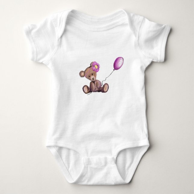 Björn Baby med Balloon Baby Bodykostym T Shirt (Framsida)