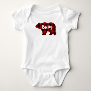 Björn baby - röd och svart fläck t shirt