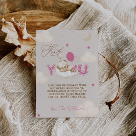 Björn Baby Shower Mycket Rosa Tack Kort