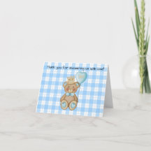Björn Baby Shower Tacksamhetskort