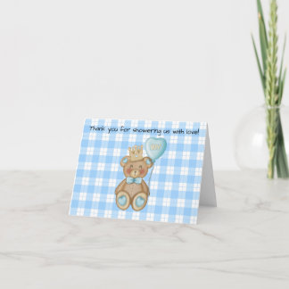 Björn Baby Shower Tacksamhetskort Tack Kort
