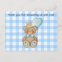 Björn Baby Shower Tacksamhetskort
