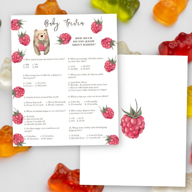 björn - Baby Trivia | Baby Shower-spel (Skapare uppladdad)