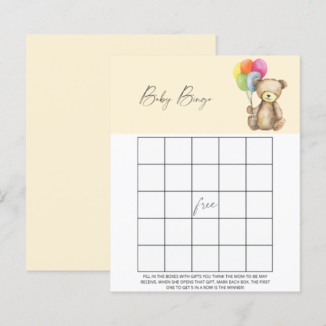 Björn - Babybingospel (Fram/baksida)