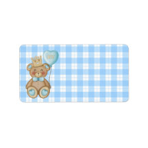Björn Babyshower Adressetiketter