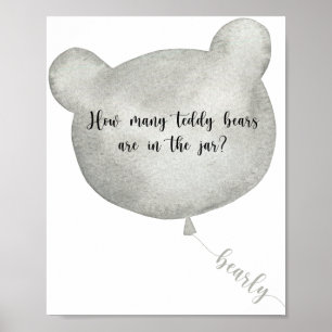 Björn ballong gissa hur många teddybjörnar affisc poster